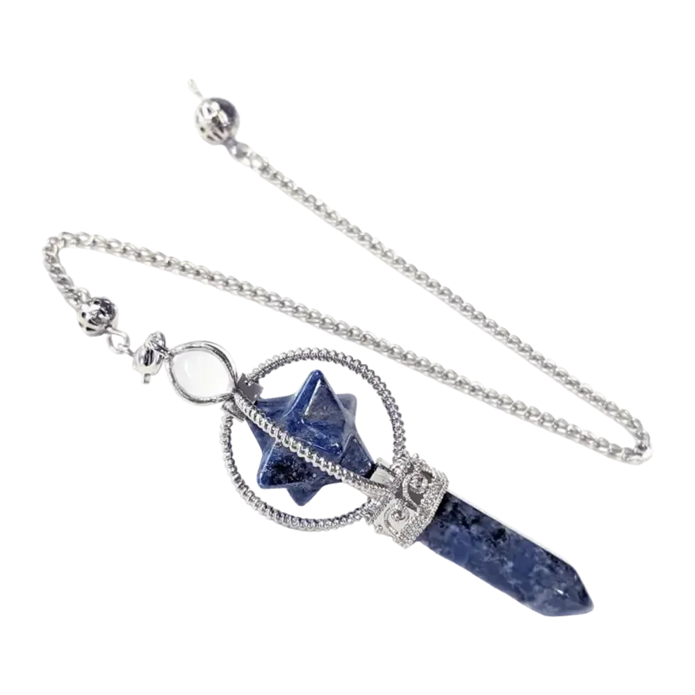 Lapis lazuli merkaba pendulum 6 faces