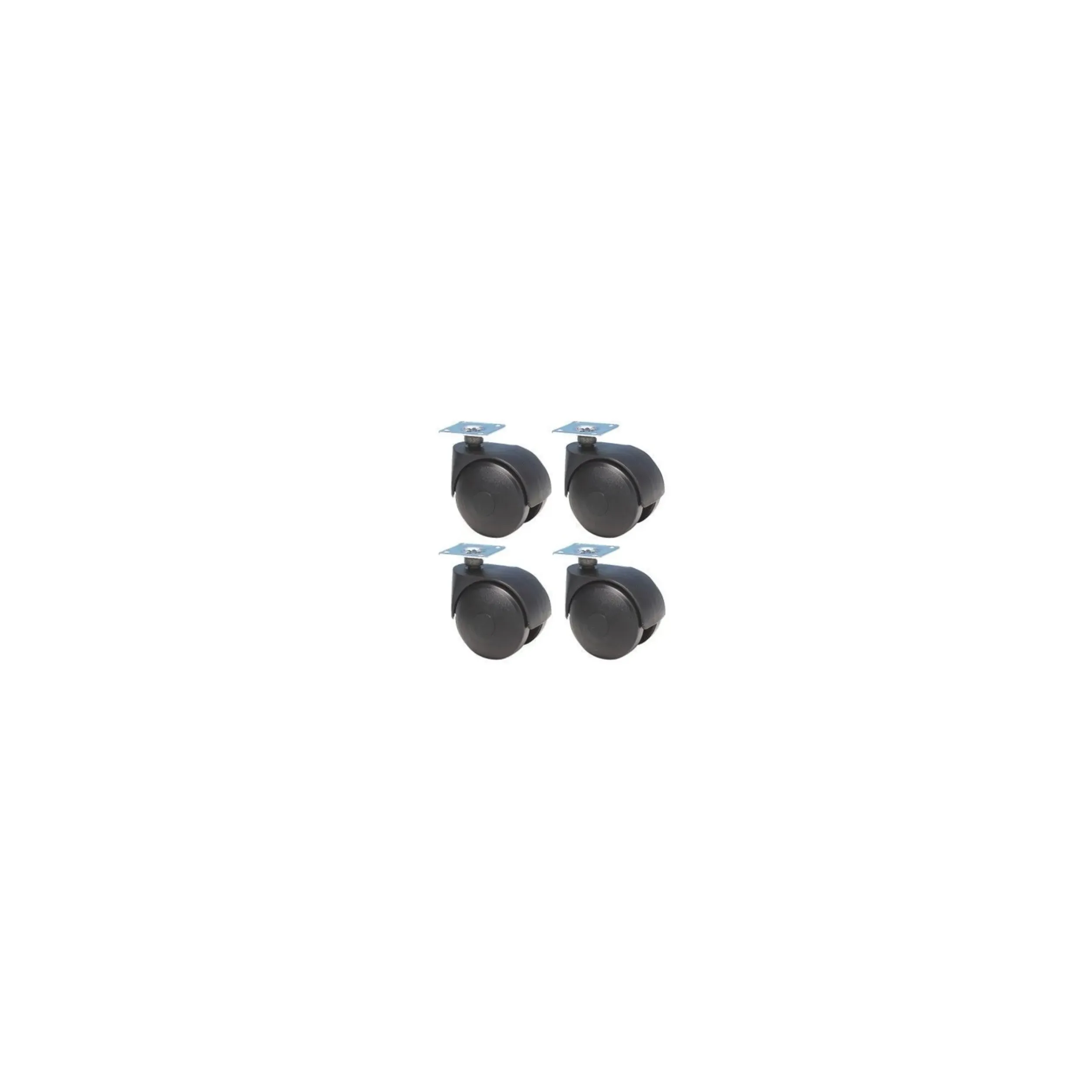 Lot de 4 roulettes D. 40 mm x H. 56 mm avec platine pivotante