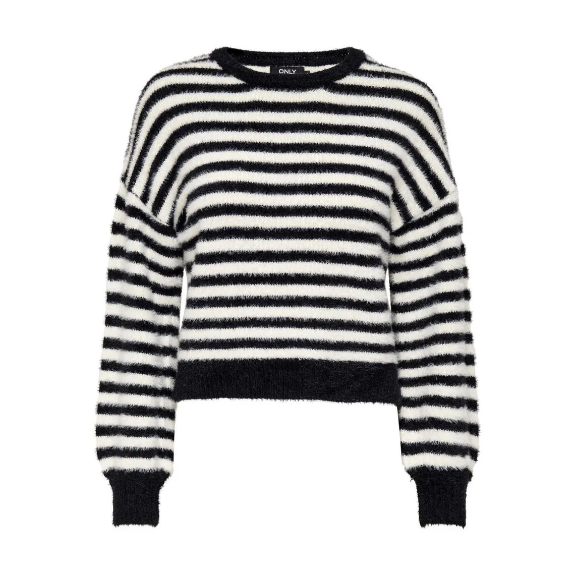 Pull en maille Rayures Col rond Manches longues noir Bree | 3 Suisses