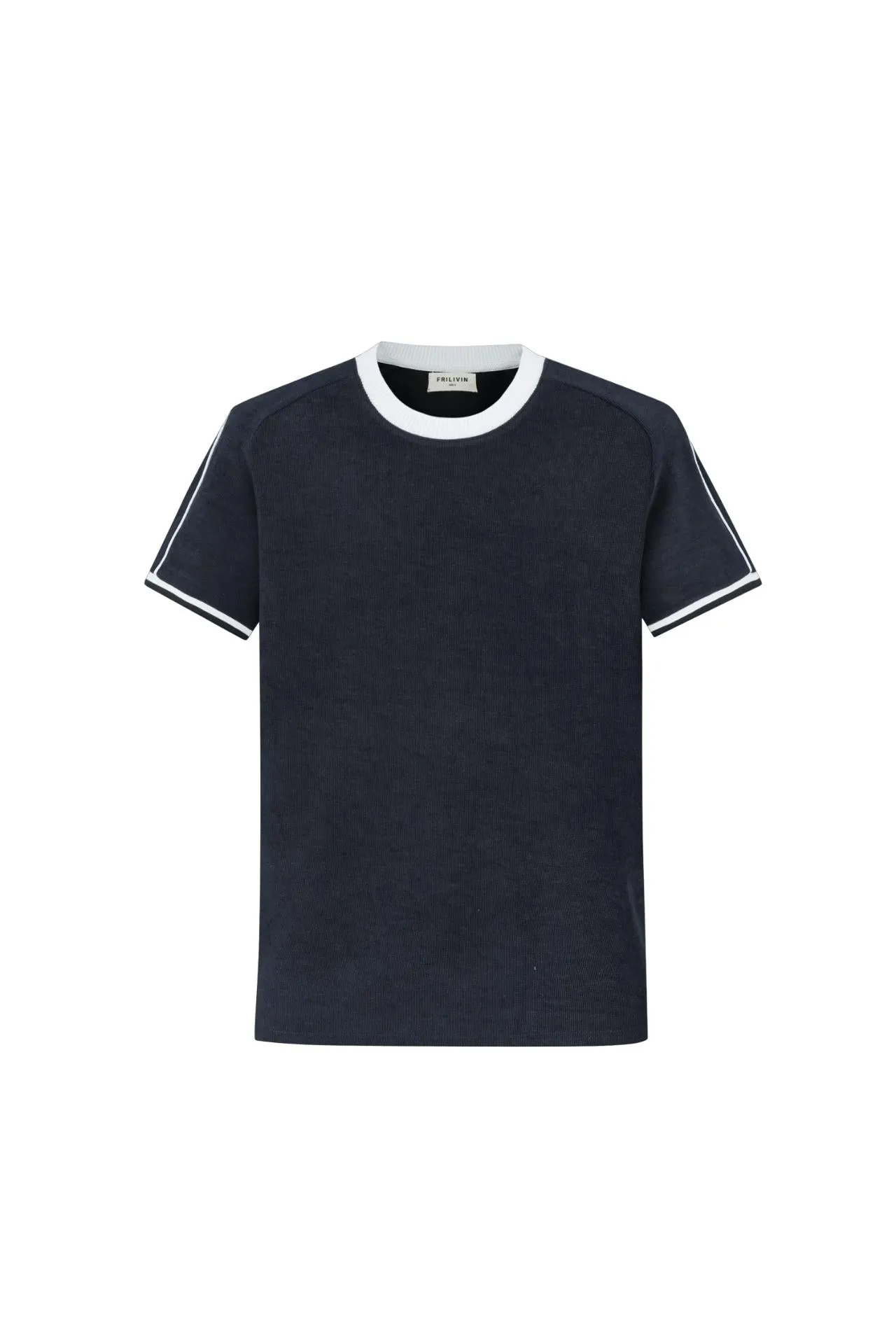 T-shirt cotelé style baseball
