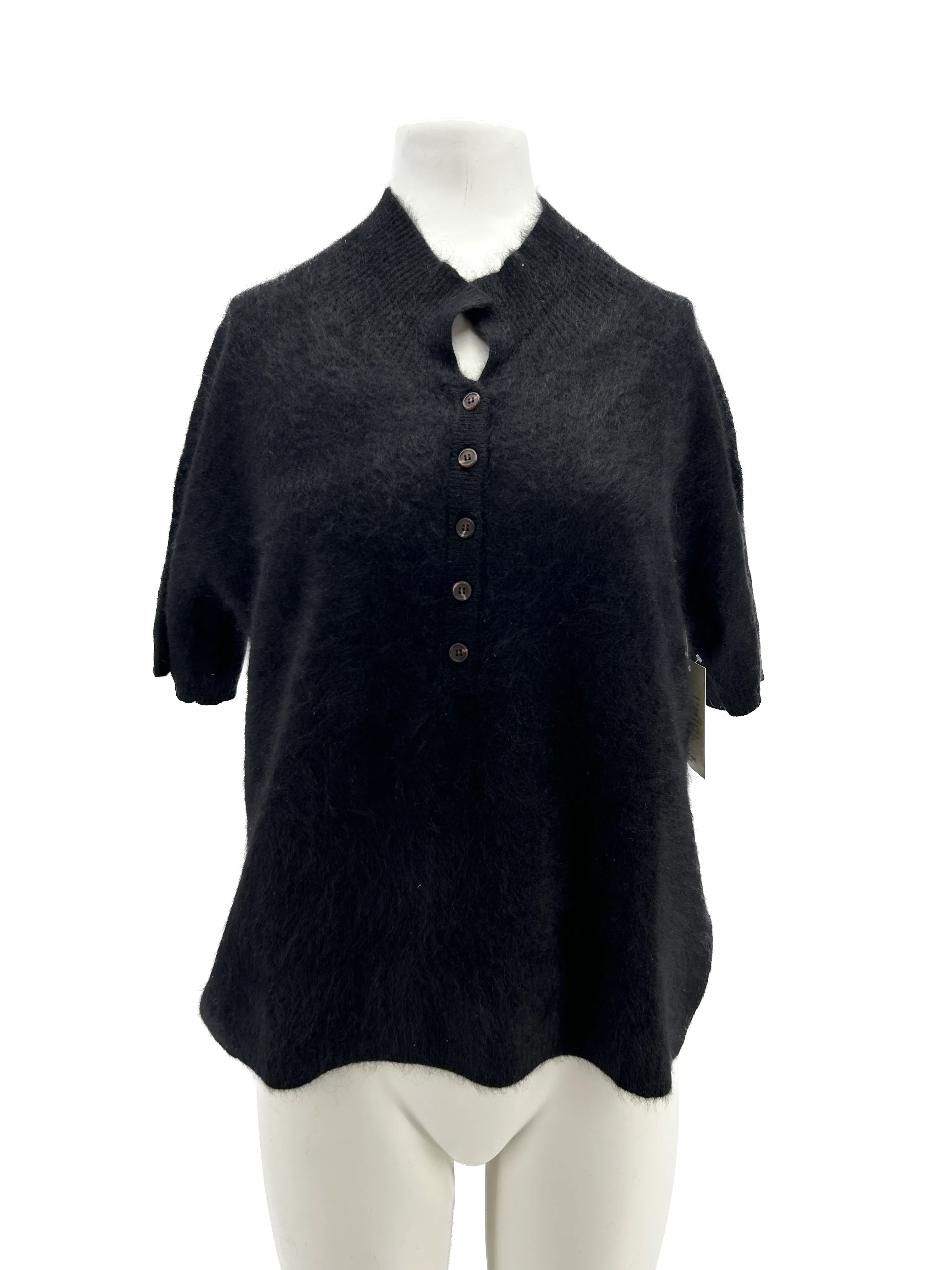 T-shirt noir en cachemire