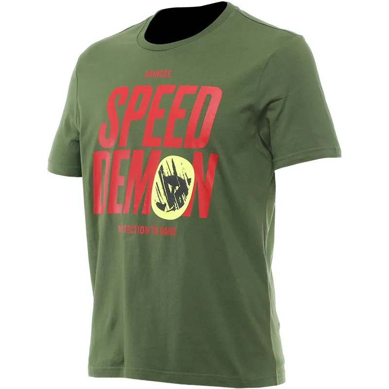 Tee-shirt à manches courtes KNEE DOWN T-SHIRT DAINESE vert/rouge - MAXXESS.FR, T-Shirt