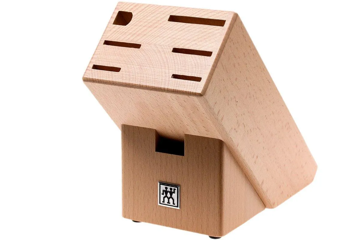 Zwilling, bloc à couteaux solide en bois pour 7 pièces.